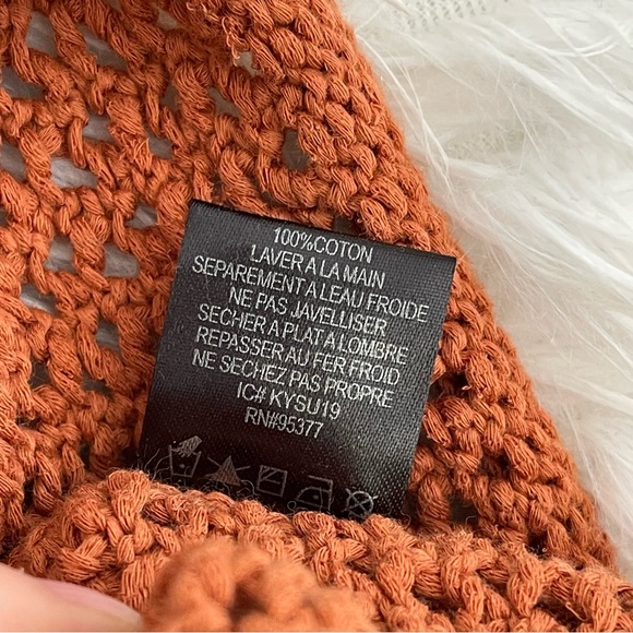 Sanctuary Open Knit Sweater Woman’s Small Burnt Orange Long Sleeve - Picture 6 of 8